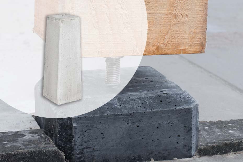 Support en beton gris blanc forme conique 15 x 17 x 50 cm - Main Image