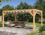 Pergola adossee en bois - Meleze douglas rabote - 400x300 cm