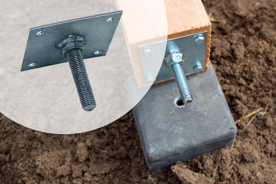 Plaque de fixation inox pour support en beton 3mm d'epaisseur