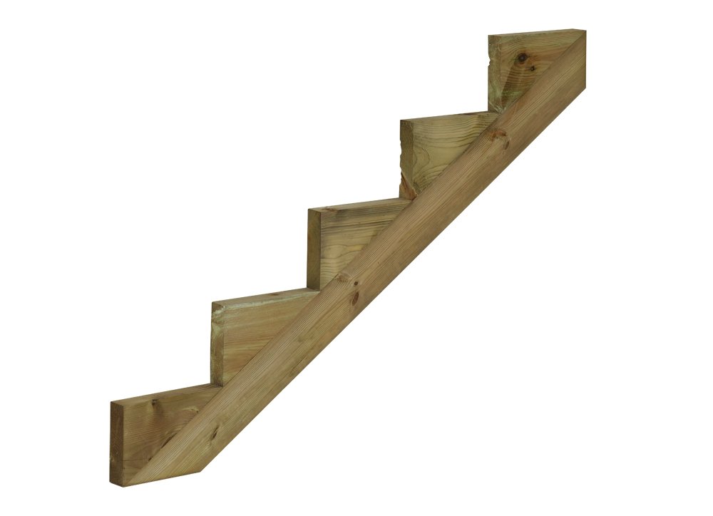 Treppenwange Holz impragniert 5 Stufen