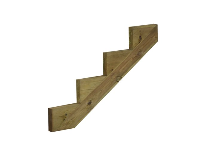 Houten Tuintrap 4 Treden 34° 180 CM | Geïmpregneerd | Steile Tuintrap