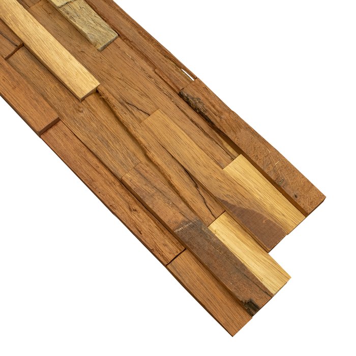 Verkoold hout bekleding planken met tand-en-groef - Bruin - Wooden Wall